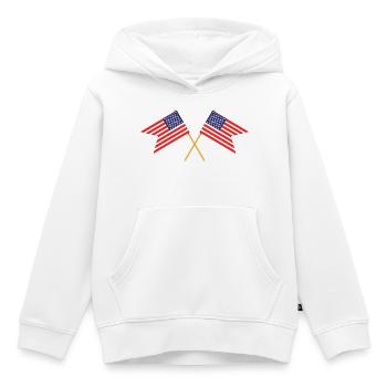 Flagge der Vereinigten Staaten - Kinder Premium Organic Hoodie - Weiß - Vorne - AI Model Kid Female (0cm)
