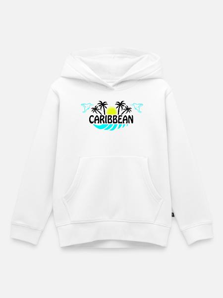 Sonnenhummingbird Neon Silhouette - Kinder Premium Organic Hoodie - Weiß