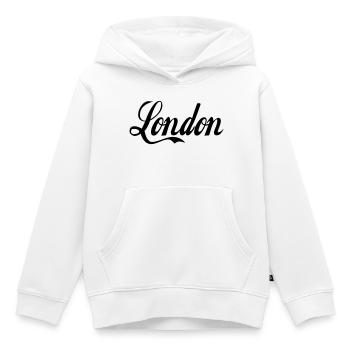 london - Kids Premium Organic Hoodie - white - Front - AI Model Kid Female (0cm)