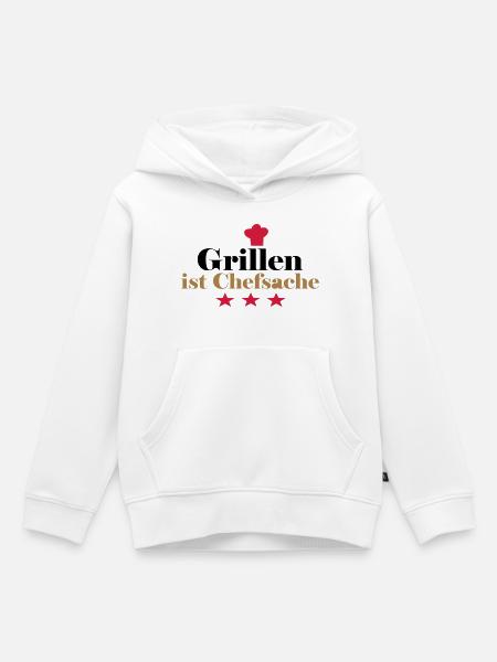 grillen ist chefsache - Kinder Premium Organic Hoodie - Weiß