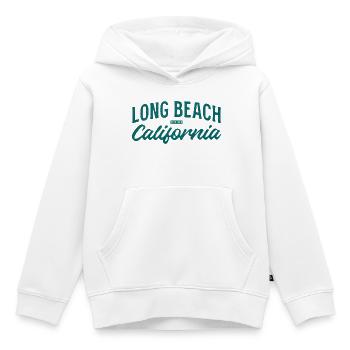 Écriture vintage de Long Beach, Californie - Sweat Premium à capuche enfant bio - blanc - Devant - AI Model Kid Female (0cm)