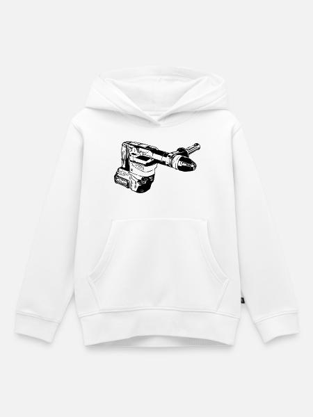 Akku Stemmhammer - Kinder Premium Organic Hoodie - Weiß