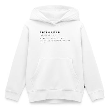 Aufräumen, Verb Definition - das kreative Chaos - Kinder Premium Organic Hoodie - Weiß - Vorne - AI Model Kid Female (0cm)