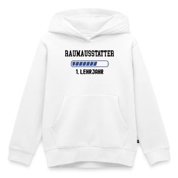 Apprentissage de décorateur d’intérieur 1ère année d’apprentissage - Sweat Premium à capuche enfant bio - blanc - Devant - AI Model Kid Female (0cm)