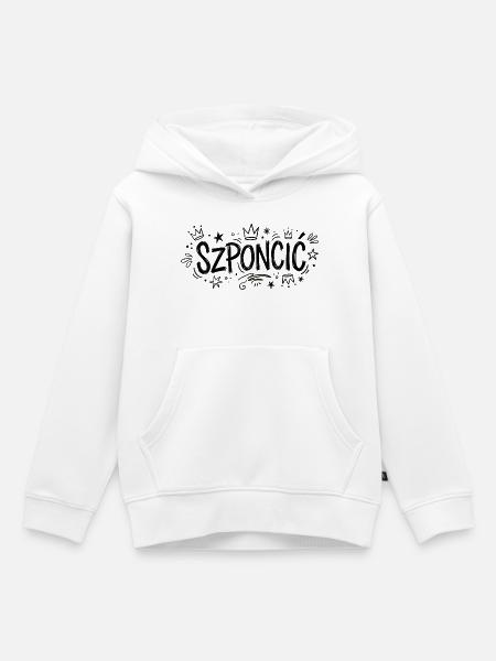 SZPONCIĆ – T-Shirt mit polnischem Slang - Kinder Premium Organic Hoodie - Weiß