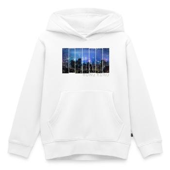 Île de Hong Kong avec souvenir panorama de la ligne de vue - Sweat Premium à capuche enfant bio - blanc - Devant - AI Model Kid Female (0cm)