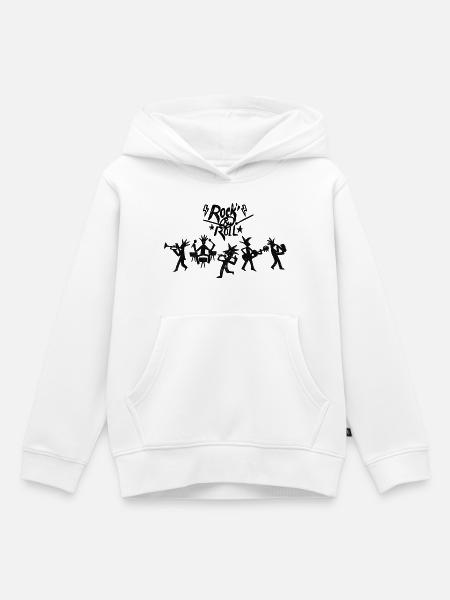 Rock'n'Roll-Band-Sketch - Kinder Premium Organic Hoodie - Weiß
