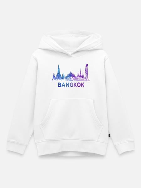 Bangkok Skyline - Kinder Premium Organic Hoodie - Weiß