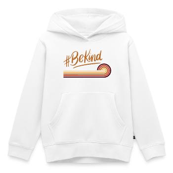 BeKind Retro Regenbogenstreifen - Kinder Premium Organic Hoodie - Weiß - Vorne - AI Model Kid Female (0cm)