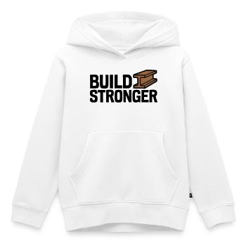 Build Stronger Logo - Kinder Premium Organic Hoodie - Weiß - Vorne - AI Model Kid Female (0cm)