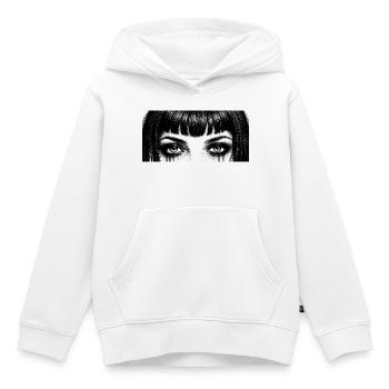 Schwarzweiß Augen Tränen-Design - Kinder Premium Organic Hoodie - Weiß - Vorne - AI Model Kid Female (0cm)
