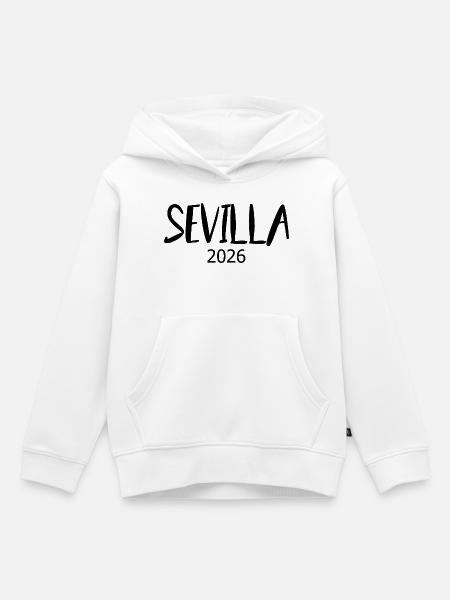 Sevilla_2026 - Kinder Premium Organic Hoodie - Weiß