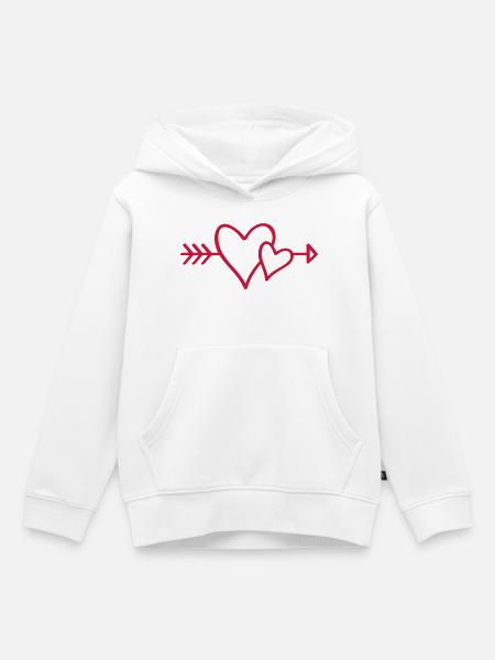 Herzpfeil Minimallinie - Kinder Premium Organic Hoodie - Weiß