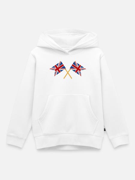 Flagge Großbritanniens - Kinder Premium Organic Hoodie - Weiß