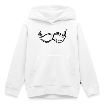 Schnurrbart handgezeichnet - Kinder Premium Organic Hoodie - Weiß - Vorne - AI Model Kid Female (0cm)