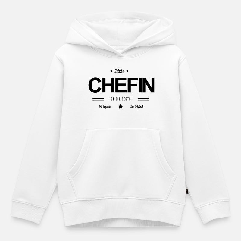 Beste Chefin - Kinder Premium Organic Hoodie - Weiß