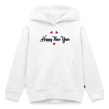 HAPPY NEW YEAR - Sweat Premium à capuche enfant bio - blanc - Devant - AI Model Kid Female (0cm)