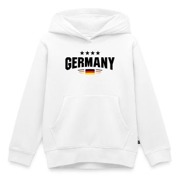 Germany Fan Curve - Kids Premium Organic Hoodie - white - Front - AI Model Kid Female (0cm)