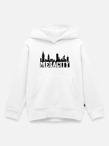 Die schwarze Megalopolis - Kinder Premium Organic Hoodie - Weiß