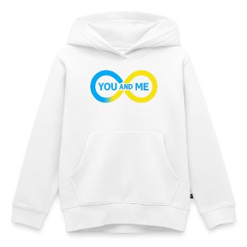 Illustration vivante de l’amitié - Sweat Premium à capuche enfant bio - blanc - Devant - AI Model Kid Female (0cm)