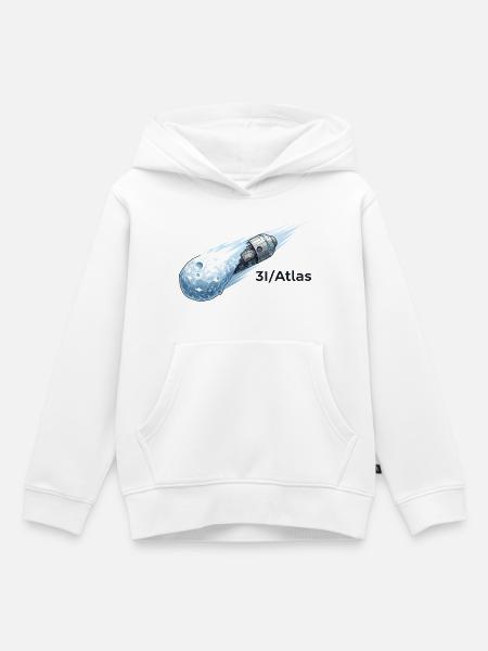 Kometenflug durch den Weltraum - Kinder Premium Organic Hoodie - Weiß