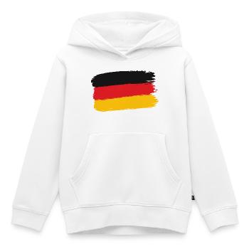 Deutschland Flagge Pinselstrich - Kinder Premium Organic Hoodie - Weiß - Vorne - AI Model Kid Female (0cm)