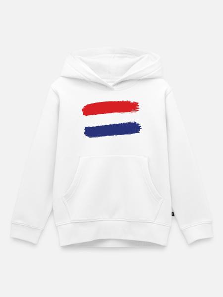 Holländische Flagge Pinselstrich - Kinder Premium Organic Hoodie - Weiß