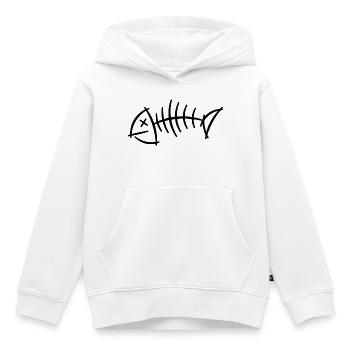 Fischgräte Skizze – minimalistisches Skelett Motiv - Kinder Premium Organic Hoodie - Weiß - Vorne - AI Model Kid Female (0cm)