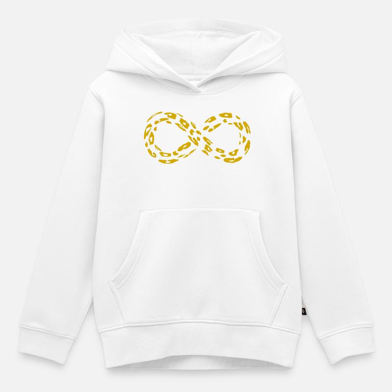 Leopard Infinity Loop (alternativ) - Kinder Premium Organic Hoodie - Weiß
