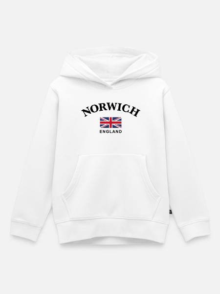 Norwich, England - Kinder Premium Organic Hoodie - Weiß