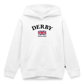 Derby, England - Kids Premium Organic Hoodie - white - Front - AI Model Kid Female (0cm)