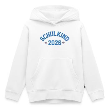 Justaucorps scolaire scolaire 2026 Inscription au collège - Sweat Premium à capuche enfant bio - blanc - Devant - AI Model Kid Female (0cm)