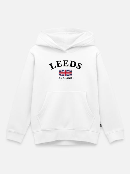 Leeds, England - Kinder Premium Organic Hoodie - Weiß