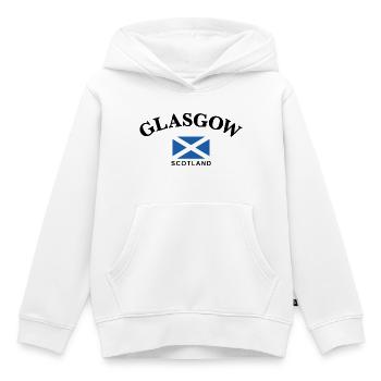 Glasgow, Écosse - Sweat Premium à capuche enfant bio - blanc - Devant - AI Model Kid Female (0cm)