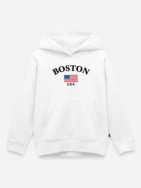 Boston, USA - Kinder Premium Organic Hoodie - Weiß
