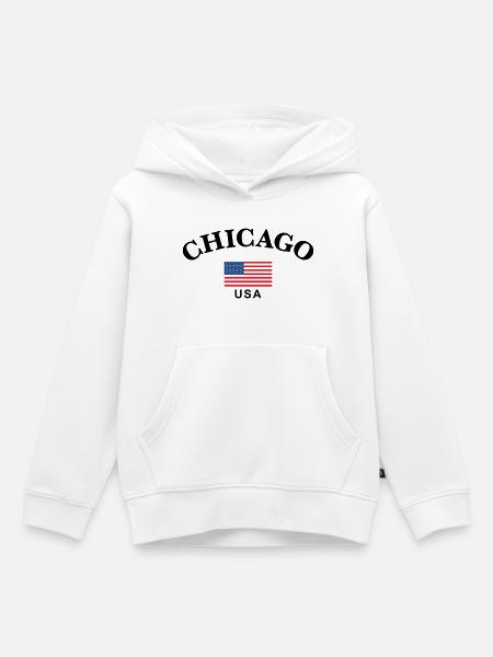 Chicago, USA - Kinder Premium Organic Hoodie - Weiß