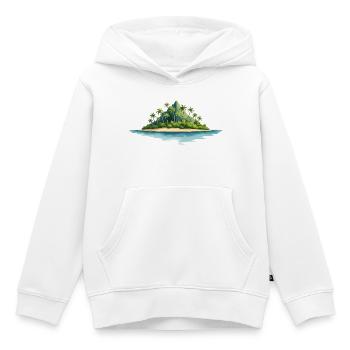 Île tropicale - Sweat Premium à capuche enfant bio - blanc - Devant - AI Model Kid Female (0cm)