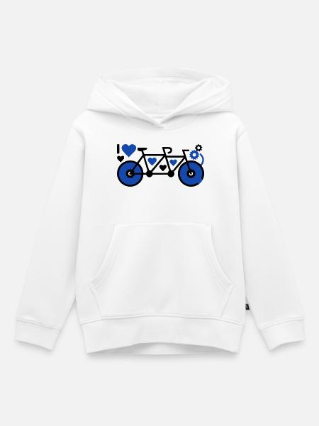 Romantisches Tandem Herzen Liebe - Kinder Premium Organic Hoodie - Weiß