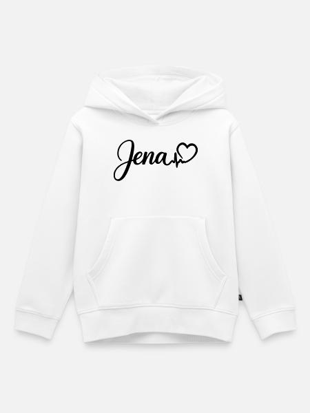 Jena Herzschlag - Kinder Premium Organic Hoodie - Weiß