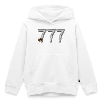 777 Angel Number Silver Glitter with Leopard lips - Kids Premium Organic Hoodie - white - Front - AI Model Kid Female (0cm)