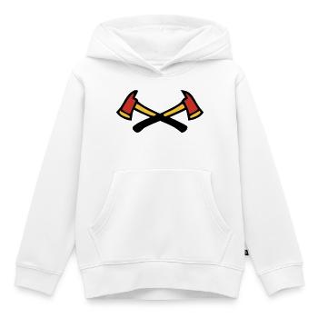 Gekreuzte Feuerwehraexte Logo - Kinder Premium Organic Hoodie - Weiß - Vorne - AI Model Kid Female (0cm)