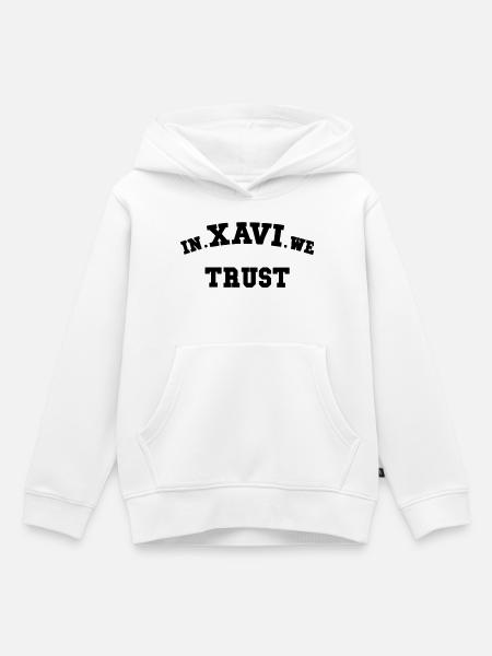 In Xavi vertrauen wir - Kinder Premium Organic Hoodie - Weiß
