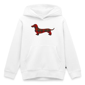 Tartan-Wursthund | Pyrenäenlinien-Labor - Kinder Premium Organic Hoodie - Weiß - Vorne - AI Model Kid Female (0cm)