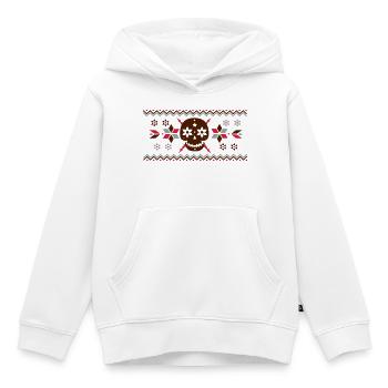Skull Muster im Norweger Stil - Kinder Premium Organic Hoodie - Weiß - Vorne - AI Model Kid Female (0cm)