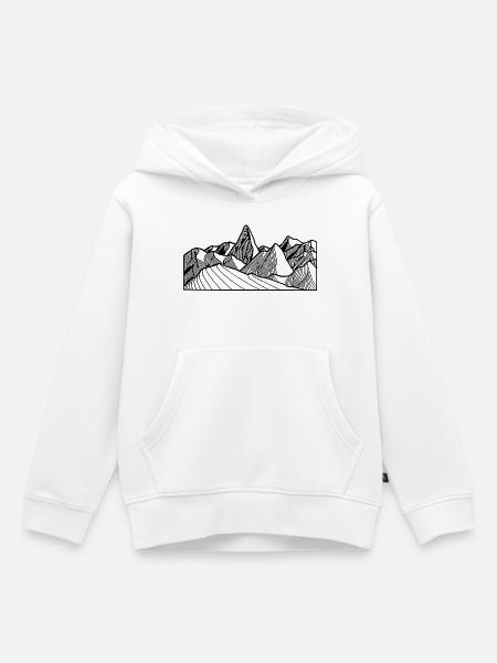 Berge Bergkette Abstract - Kinder Premium Organic Hoodie - Weiß