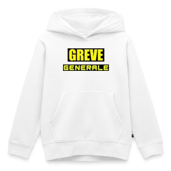 Grève générale - Sweat Premium à capuche enfant bio - blanc - Devant - AI Model Kid Female (0cm)