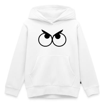Yeux en colère avec sourcils # - Sweat Premium à capuche enfant bio - blanc - Devant - AI Model Kid Female (0cm)