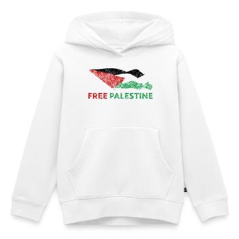 Palestine libre - Sweat Premium à capuche enfant bio - blanc - Devant - AI Model Kid Female (0cm)