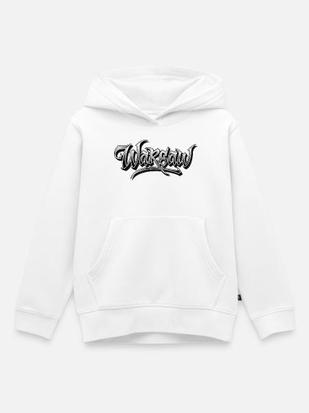 Warschau Graffiti Kunst Design - Kinder Premium Organic Hoodie - Weiß