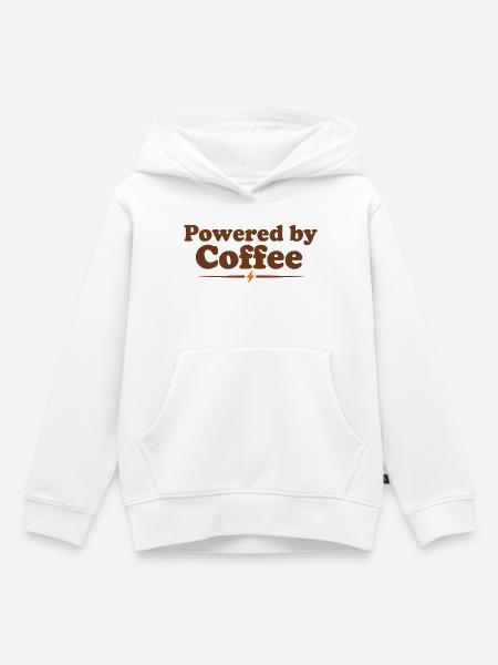 Angetrieben von Kaffee - Kinder Premium Organic Hoodie - Weiß